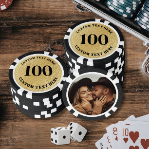 Lot De Jeton De Poker Or personnalisé 100 Photo Or