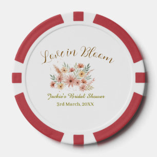 Lot De Jeton De Poker Orange boho amour en fleurs nom de la baby shower 