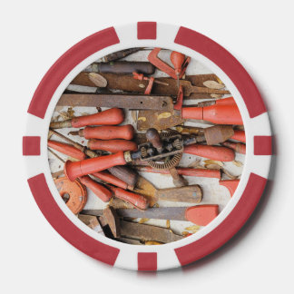 Lot De Jeton De Poker Outils Outil Russe antique Red Man