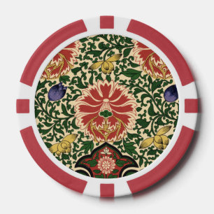 Lot De Jeton De Poker Owen Jones Chinoiserie Rouge Lotus Floral Art Desi