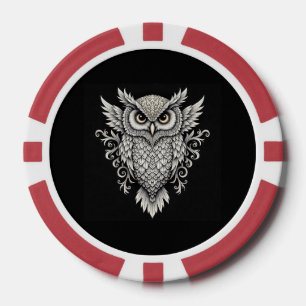 Lot De Jeton De Poker Owl Mandala complexe