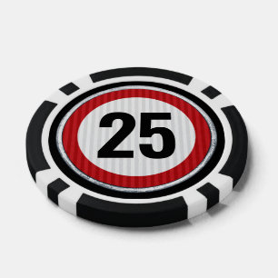Lot De Jeton De Poker Panneau de limitation de vitesse pour 25 ans