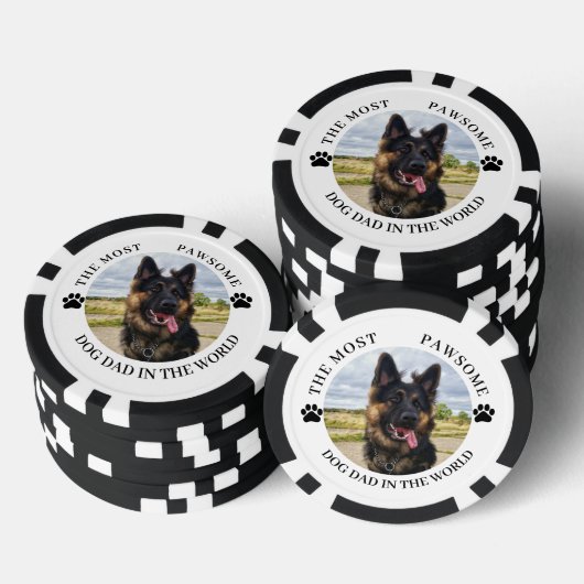 Lot De Jeton De Poker Papa Le Chien Le Plus Pawsome (Empiler)