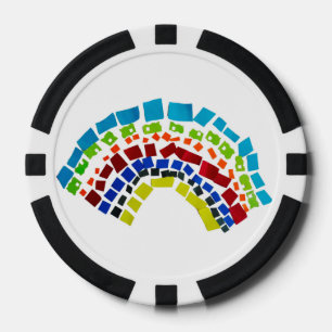 Lot De Jeton De Poker Papier arc en ciel