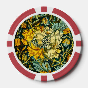 Lot De Jeton De Poker Papier peint floral Chèvrefeuille Or de William Mo