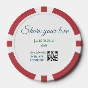Lot De Jeton De Poker Partagez votre étiquette d'amour snap médias socia