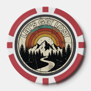 Lot De Jeton De Poker Partons à l'Aventure Retrouvée en Montagne en Plei