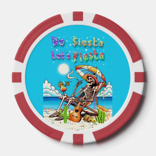 Lot De Jeton De Poker Pas de sieste Fiesta (Recto)