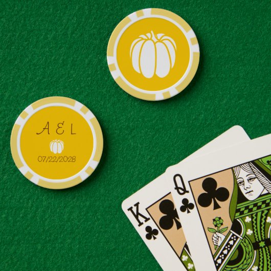 Lot De Jeton De Poker Patch citrouille en jaune (Table de poker (double))