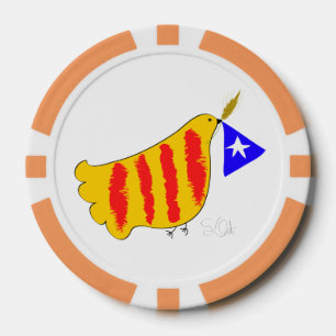 Lot De Jeton De Poker Patriotic Symbol, Catalonia freedom dove.