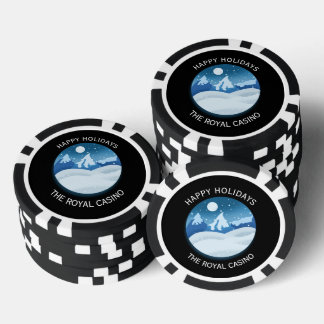 Lot De Jeton De Poker Paysage givré paisible personnalisé