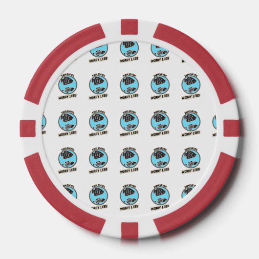 Lot De Jeton De Poker Pêche Plus Inquiète Moins (Recto)