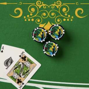Lot De Jeton De Poker Pêcheur sur Riverbank Poker Chips