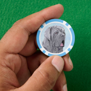 Lot De Jeton De Poker Peinture Mastiff Neopolitan - Art Chien original