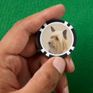Lot De Jeton De Poker Peinture Silky Terrier - Cute Original Chien Art