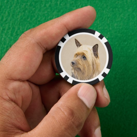 Lot De Jeton De Poker Peinture Silky Terrier - Cute Original Chien Art (main)