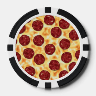 Lot De Jeton De Poker Pepperoni Pizza Motif