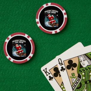 Lot De Jeton De Poker Père Noël jouant au golf Joyeux Noël golfeur