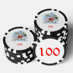 Lot De Jeton De Poker Père Noël Noir non préparé 100 puce de poker rayé