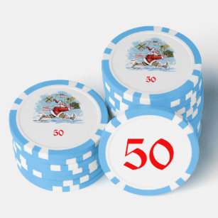 Lot De Jeton De Poker Père Noël Non préparé bleu clair 50 striped poker 