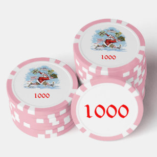 Lot De Jeton De Poker Père Noël Pink 1000 puce de poker rayé non préparé