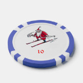 Lot De Jeton De Poker Père Noël Skiing bleu 10 puce de poker rayé (Simple)