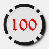 Lot De Jeton De Poker Père Noël Skiing noir 100 puce de poker rayé (Verso)