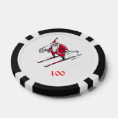 Lot De Jeton De Poker Père Noël Skiing noir 100 puce de poker rayé (Simple)