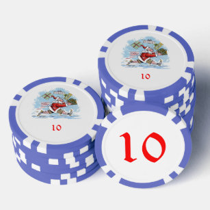 Lot De Jeton De Poker Père Noël Unprepare blue 10 striped poker puce
