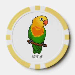 Lot De Jeton De Poker Perroquet de caricature mignon lovebird