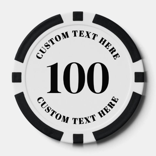Lot De Jeton De Poker Personalized 100 Numbered (Recto)