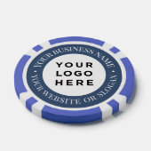 Lot De Jeton De Poker Personalized Business Logo and Text Elegant Blue (Simple)