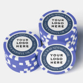 Lot De Jeton De Poker Personalized Business Logo and Text Elegant Blue (Empiler)