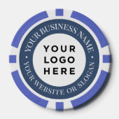 Lot De Jeton De Poker Personalized Business Logo and Text Elegant Blue (Recto)