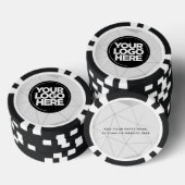Lot De Jeton De Poker Personalized Logo and Text Geometric Silver (Empiler)