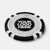 Lot De Jeton De Poker Personalized Logo and Text Geometric Silver (Simple)