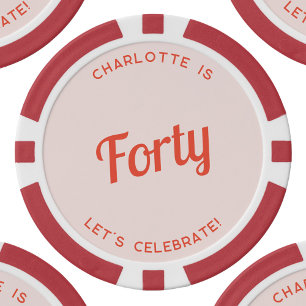 Lot De Jeton De Poker Personnalisé 40 Quarante-quarantième anniversaire