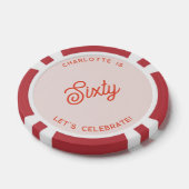 Lot De Jeton De Poker Personnalisé 60 Soixante-seizième anniversaire (Simple)