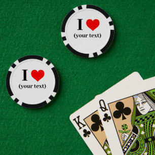 Lot De Jeton De Poker PERSONNALISÉ! Chips de Poker Coeur - Noir