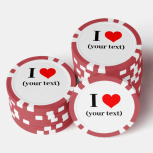 Lot De Jeton De Poker PERSONNALISÉ! Chips de Poker Coeur - Rouge