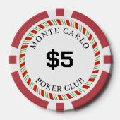 Lot De Jeton De Poker Personnalisé Monte Carlo Smooth 5 14 $ Gram (Recto)