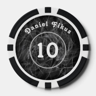 Lot De Jeton De Poker Personnalisé noir blanc Lucky charme