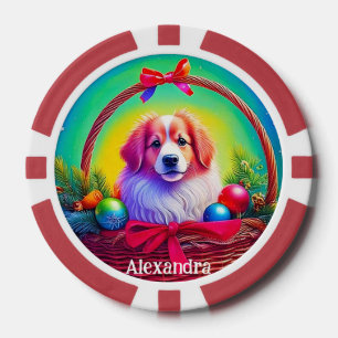 Lot De Jeton De Poker Personnaliser 2026 Chien de Noël le plus mignon et
