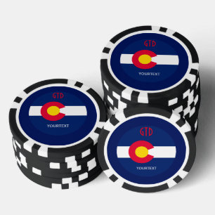 Lot De Jeton De Poker Personnaliser votre texte Colorado State Drapeau s