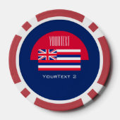 Lot De Jeton De Poker Personnaliser votre texte Hawaii State Drapeau sur (Verso)