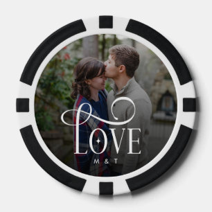 Lot De Jeton De Poker Photo de couples fiancés sur mesure avec écriture