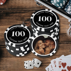 Lot De Jeton De Poker Photo Noir 100 Numéroté