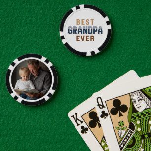 Lot De Jeton De Poker Photo personnalisé de Meilleur Grand-Père Ever 