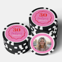 Photo personnalisée 30e anniversaire Poker Chip ro
