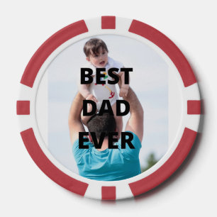 Lot De Jeton De Poker Photo personnalisée de meilleur père
